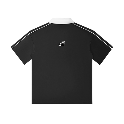 Contrast Collar Short-Sleeve Polo Shirt