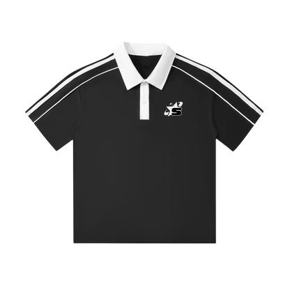 Contrast Collar Short-Sleeve Polo Shirt