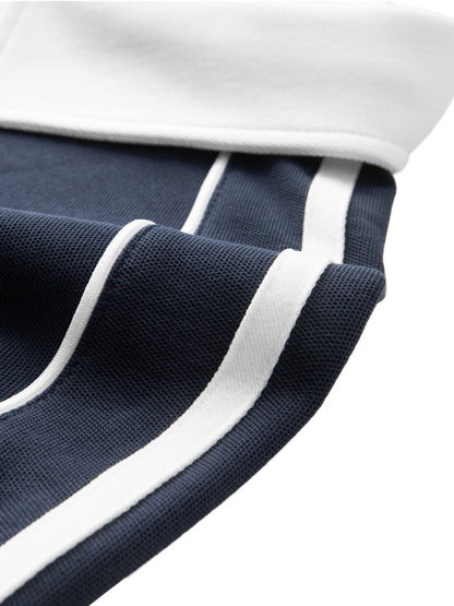 Contrast Collar Short-Sleeve Polo Shirt